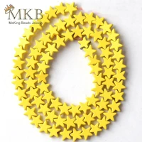 natural stone yellow hematite stone 6mm matte rubber five pointed star beads for jewelry making space beads diy bracelet 15