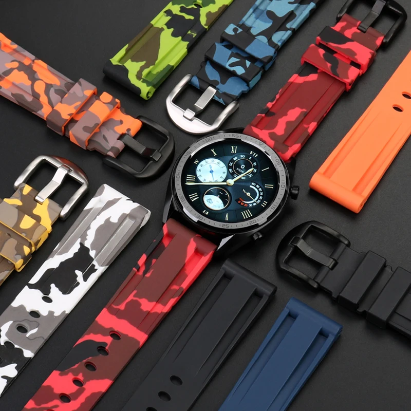 

20mm 22mm Rubber Watchband Quick Release Silicone strap for galaxy watch 3 45mm 41mm for Amazfit Huawei GT 2 Honor