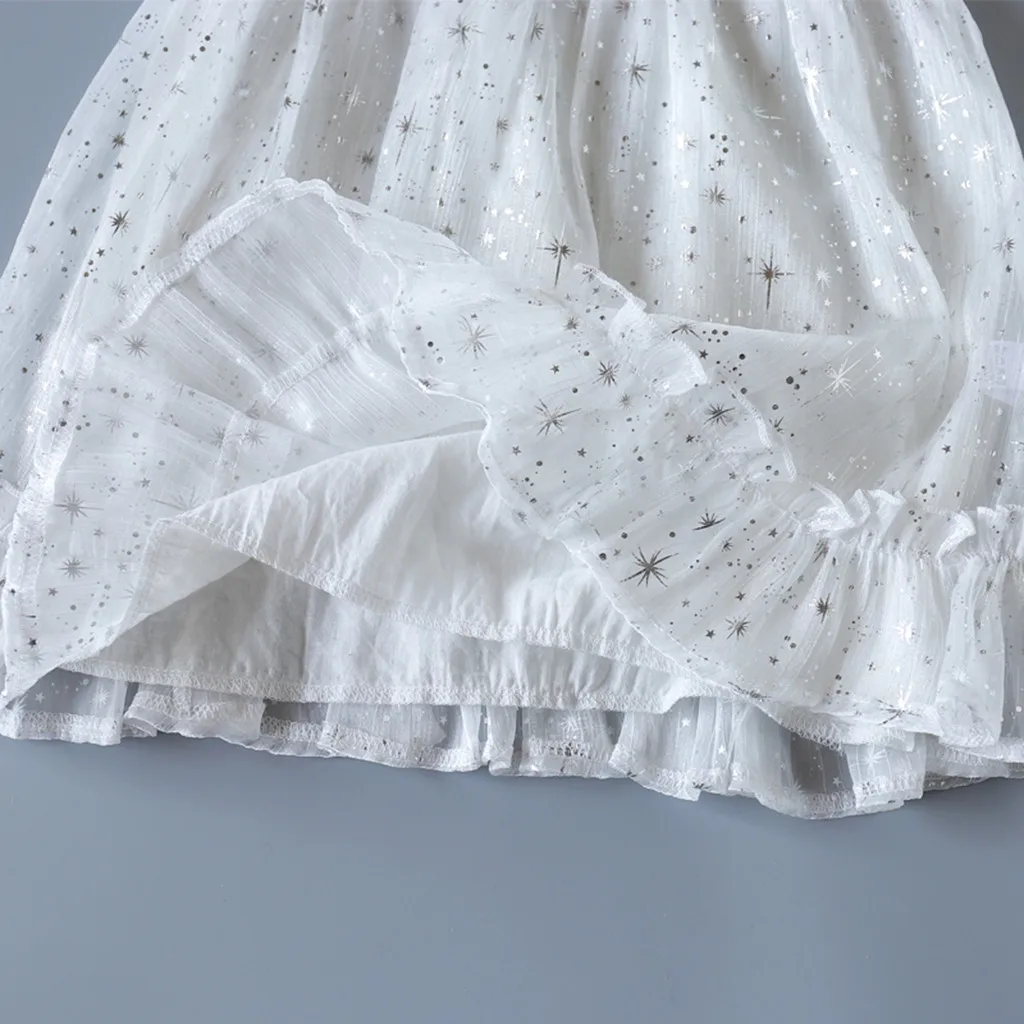 Новинка 2020 весенне-летнее платье для девочек детское фатиновое с оборками и