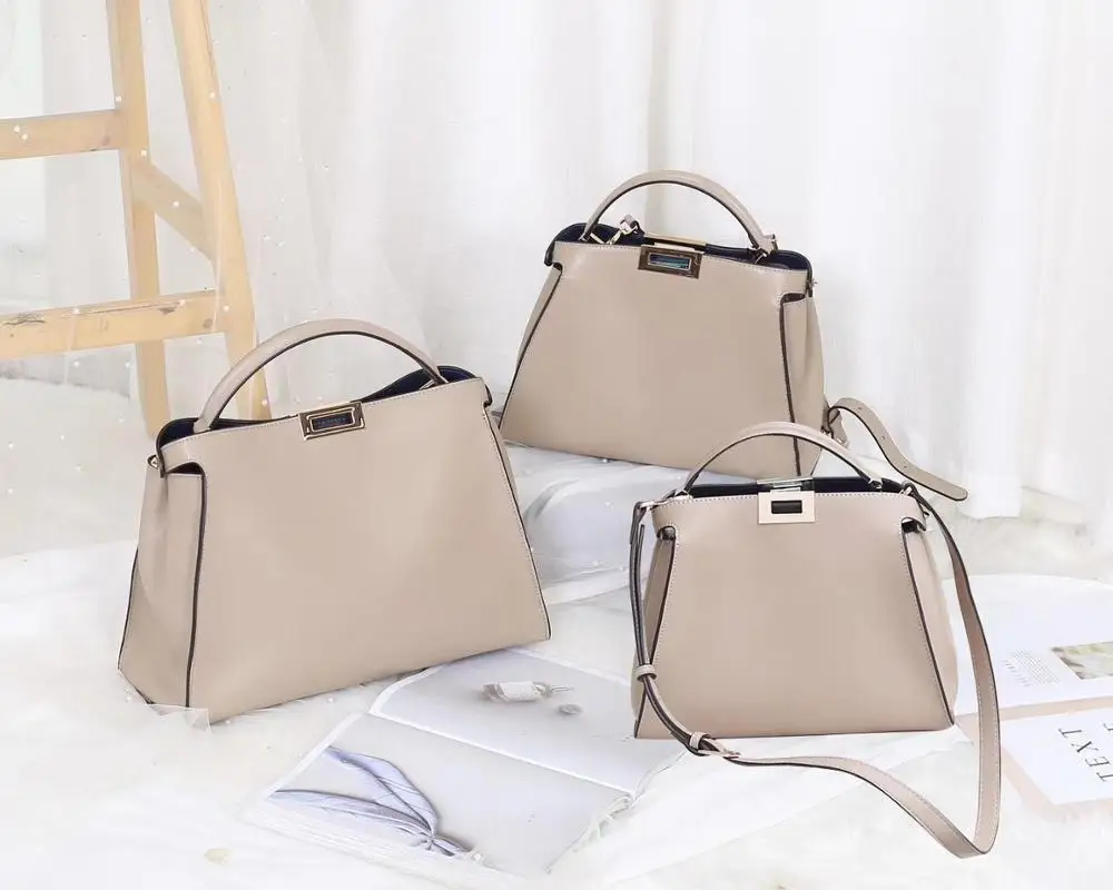 

free shipping 2020 the new style fashion and classic genuine cow leather women handbag one shoulder&crossbody bag 6 color 3 size