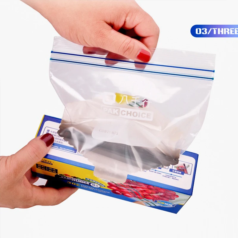 

Freshness Protection Package Double self sealing PE Clear Ziplock Food Grocery Plastic Packaging Bag
