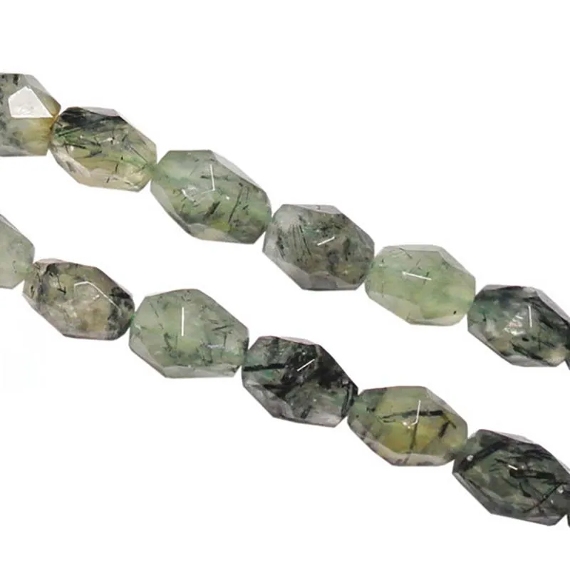 

13x17mm Natural Faceted irregular oval Graptolite Stone Beads For DIY necklace bracelet jewelry making 15 "free delivery