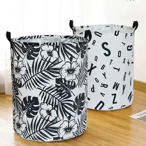 Новинка, корзина для белья в полоску с цветами, Складная Водонепроницаемая корзина для хранения одежды, украшение для дома, детская игрушка, органайзер, корзина
