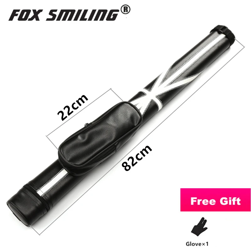 Fox Smiling 1/2 2 отверстия бильярдный кий чехол 82 см длина синий черный цвет Бильярд чехол Аксессуары
