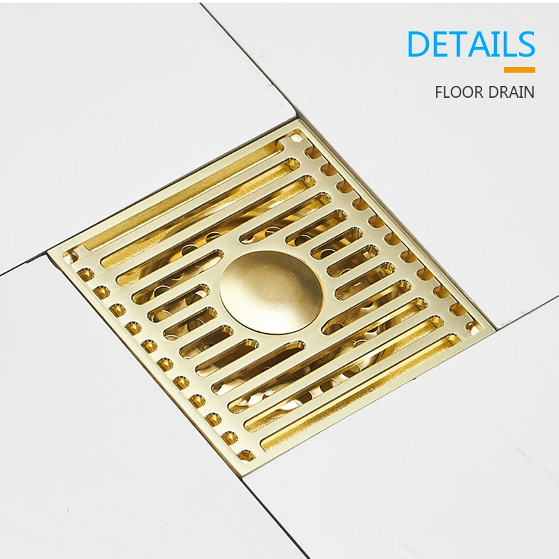 Слив для ванной комнаты из латуни слив матового золота невидимый сифон душа