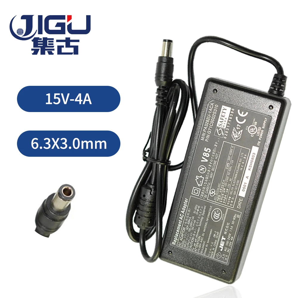 

JIGU 15V 4A 6.3*3.0MM 60W Replacement For Toshiba Satellite PA3282U-1ACA PA2450U-00489A AC Charger Power Adapter
