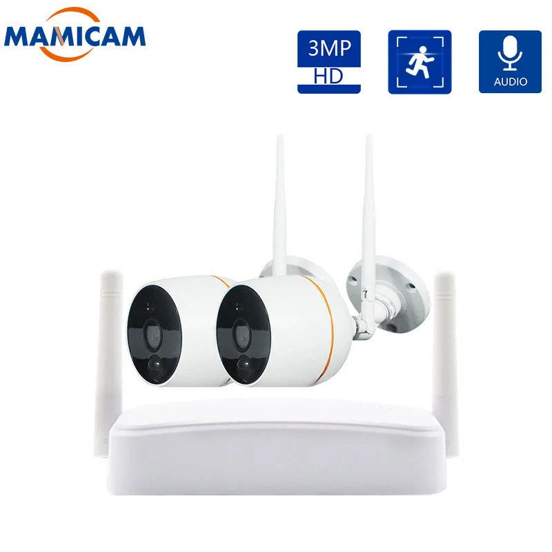 

3MP видеонаблюдения CCTV Системы NVR Kit интеллектуальных домашних Wi-Fi безопасности Камера IP66 Водонепроницаемый Беспроводной PIR Функция двухстор...
