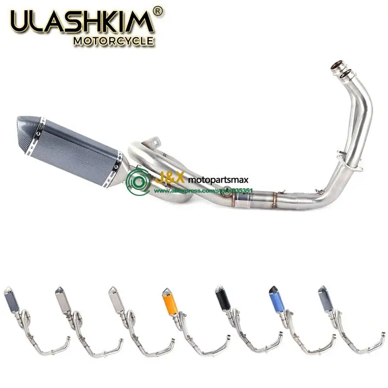 

Motorcycle Full Exhaust System Slip On For Yamaha MT07 FZ07 MT FZ 07 2014 2015 2016 2017 XSR700 2016 2017 Middle Link Pipe