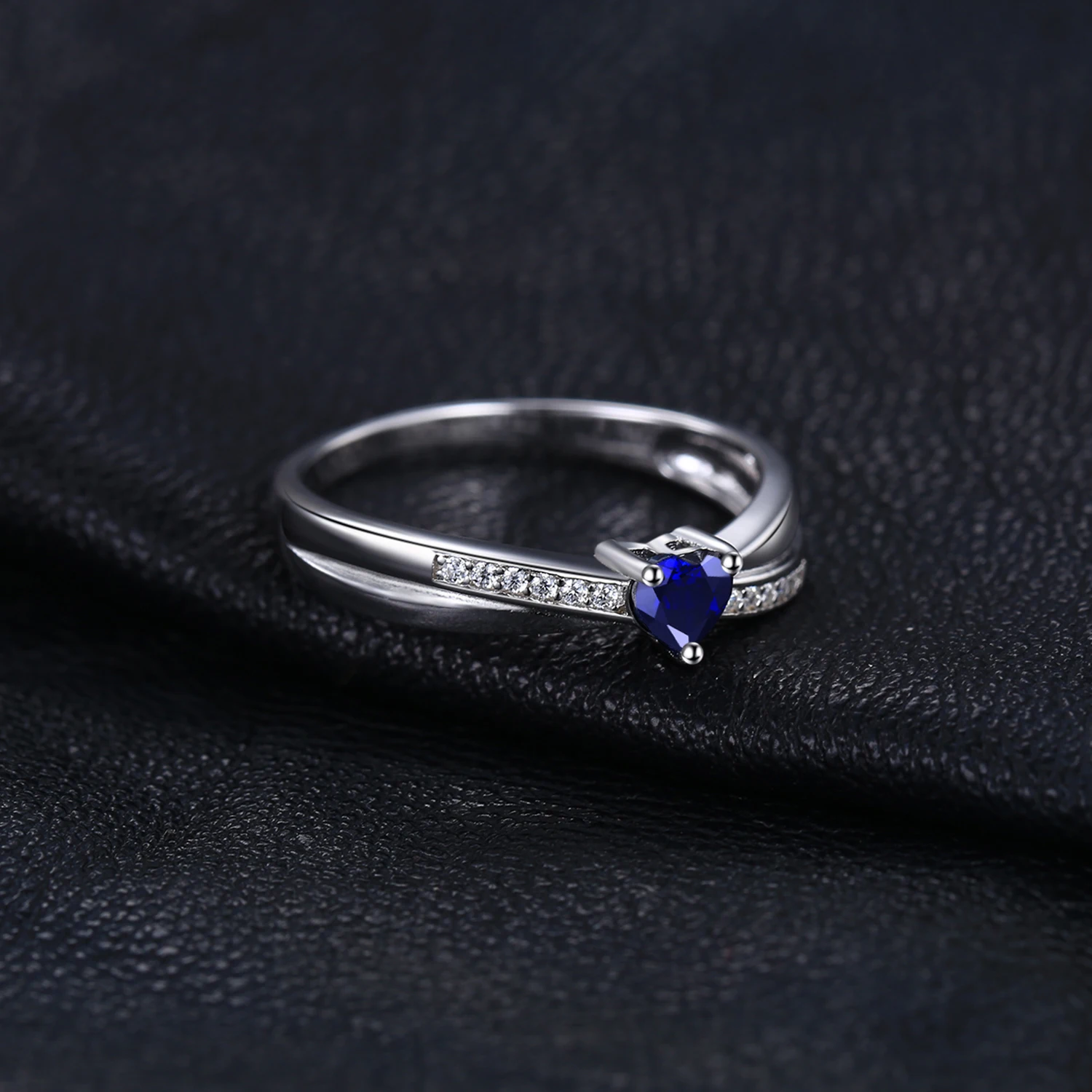 Jewelrypalace любовь сердце 0.38ct создан сапфиры Обручение кольцо для Для женщин 925