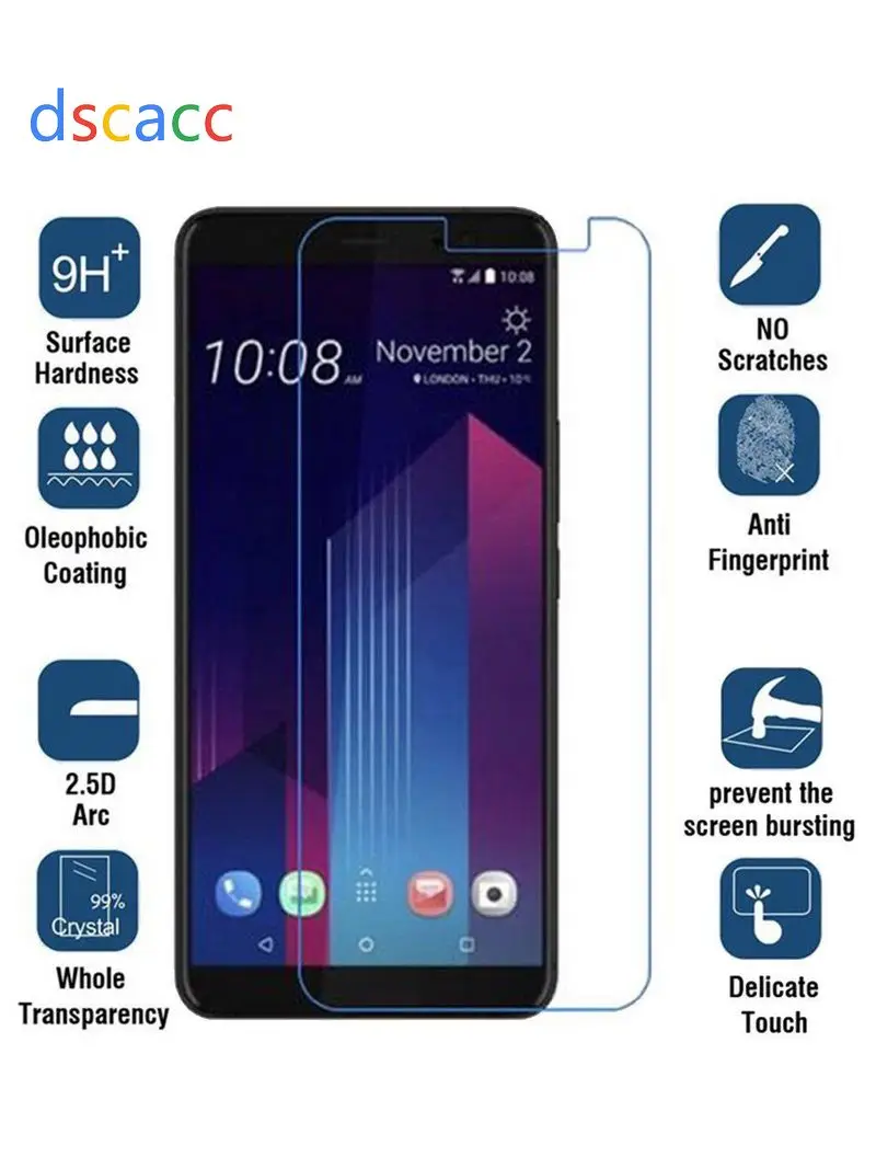 Закаленное защитное стекло Dscacc для HTC M7 M8 M9 PLUS M10 C10 U PLAY U11 E8 E9 EYE S9 X9 X10 A9 A9S A17 desire 10 100