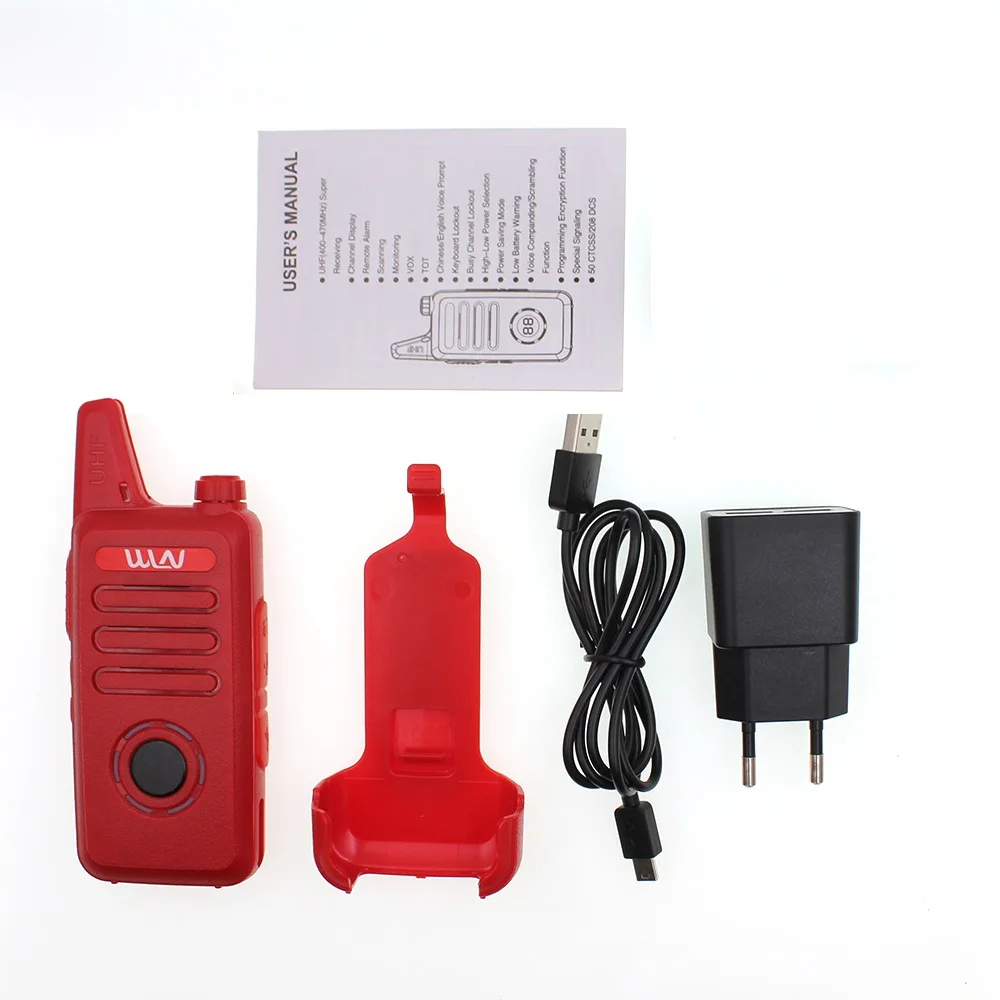 2 шт. WLN KD-C1 Plus мини рация UHF 400-470 МГц с 16 каналов двухстороннее радио FM трансивер KD-C1plus