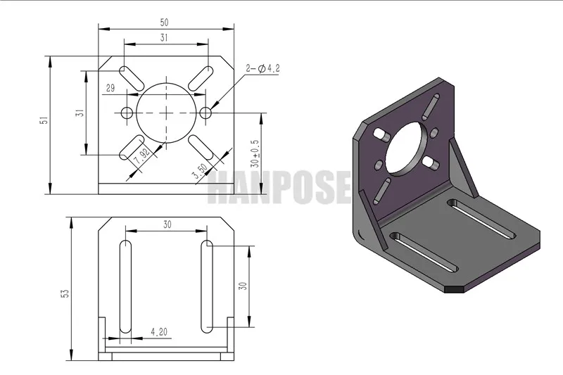 3 шт. Nema 17/775 мотор/мотор-редуктор для хобби ЧПУ/3d принтер/DIY игрушка крепление L кронштейн 42 монтажный кронштейн