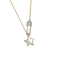 s925 sterling silver fritillaria star necklace niche design pin clavicle chain fashionable elegant luxury goods for women