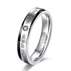 Двухцветное обручальное кольцо EAMTI из нержавеющей стали, обручальное кольцо с полированным цирконием для мужчин и женщин, с надписью