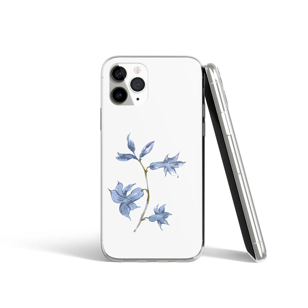Blue-violet Watercolor Flower Printing Phone Case For iPhone 11 Pro 11Pro Max 8 7 Plus X XS MAX SE 2 2020 XR Back Coque Shell | Мобильные