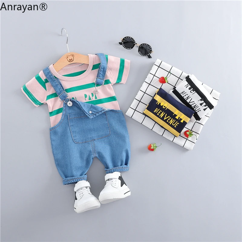 Летняя одежда для маленьких девочек и мальчиков Повседневная модная малышей