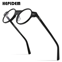 hepidem acetate glasses frame men retro vintage round eyeglasses women myopia optical prescription spectacles eyewear 9162