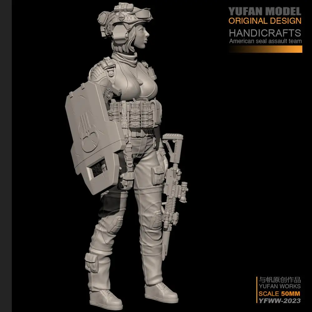 1/35 Смола модельный комплект современный женский солдат Неокрашенный