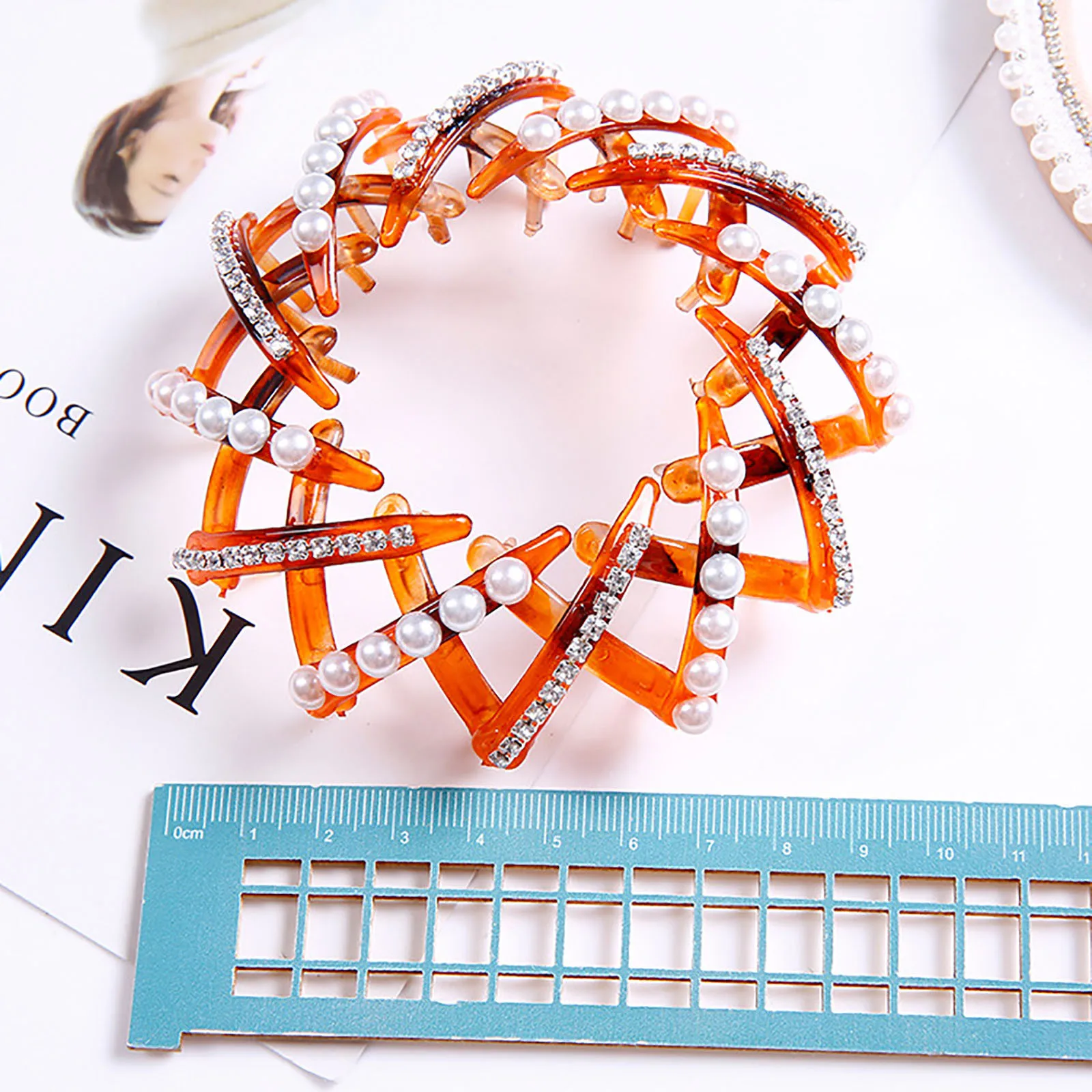 

Lipstick Ponytail hairpin curling iron Fashion Women's Bird Expanding Crystal Tail Hair lipstick tube Long-lasting