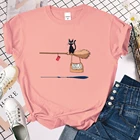 Женская футболка в стиле хип-хоп, с принтом кошки