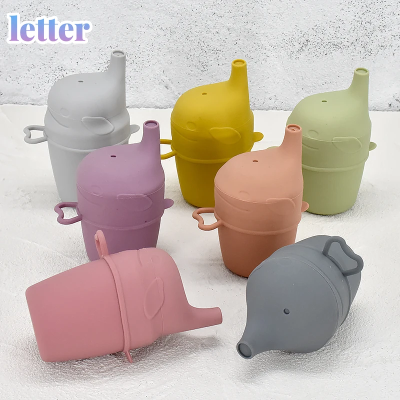 

Portable Drinkware Pure Color Baby Snack Cup Anti Scalding Food Grade Silicone Water Cup Learn To Drink Cup For Children BPAFREE