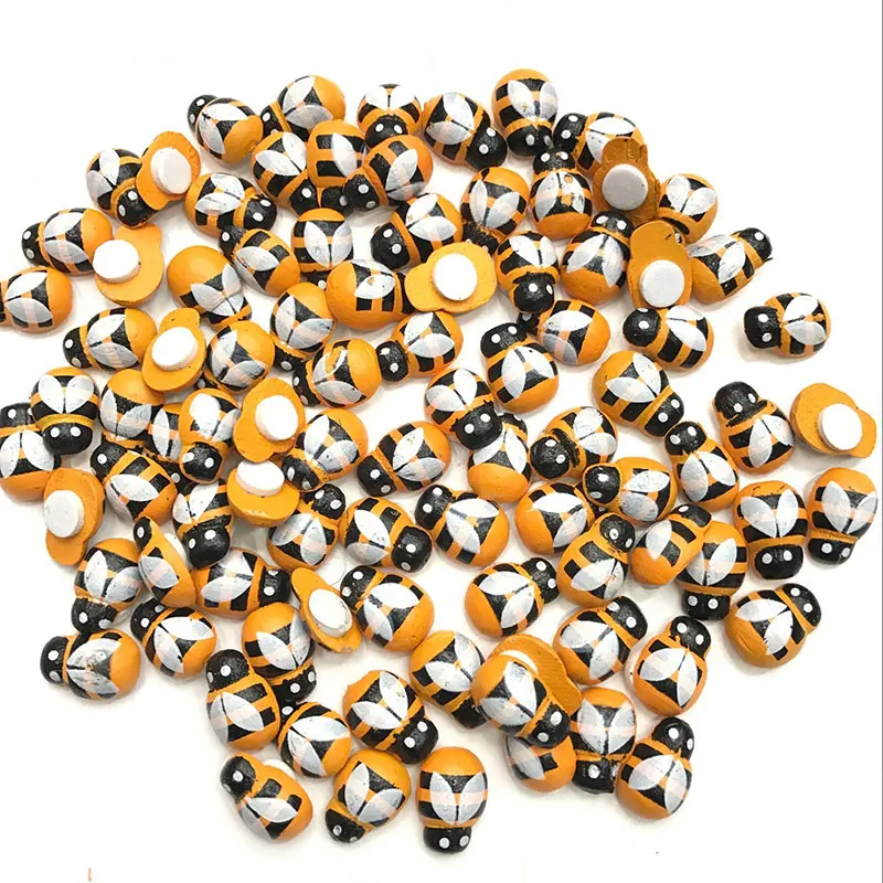 Высокое 100 шт 3D деревянные наклейки мини &quotПчела&quot стенка холодильника