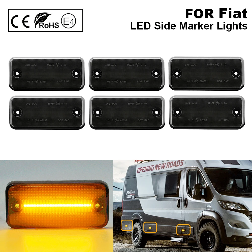 

6 шт. для Fiat Ducato Citroen Relay Peugeot Boxer Renault VOLVO MAN F Iveco DAF JEEP Cherokee II светодиодные боковые габаритные огни дым