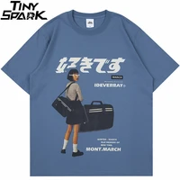 streetwear t shirt hip hop harajuku japanese style girl kanji print tshirt men 2021 summer short sleeve t shirt cotton tops tees