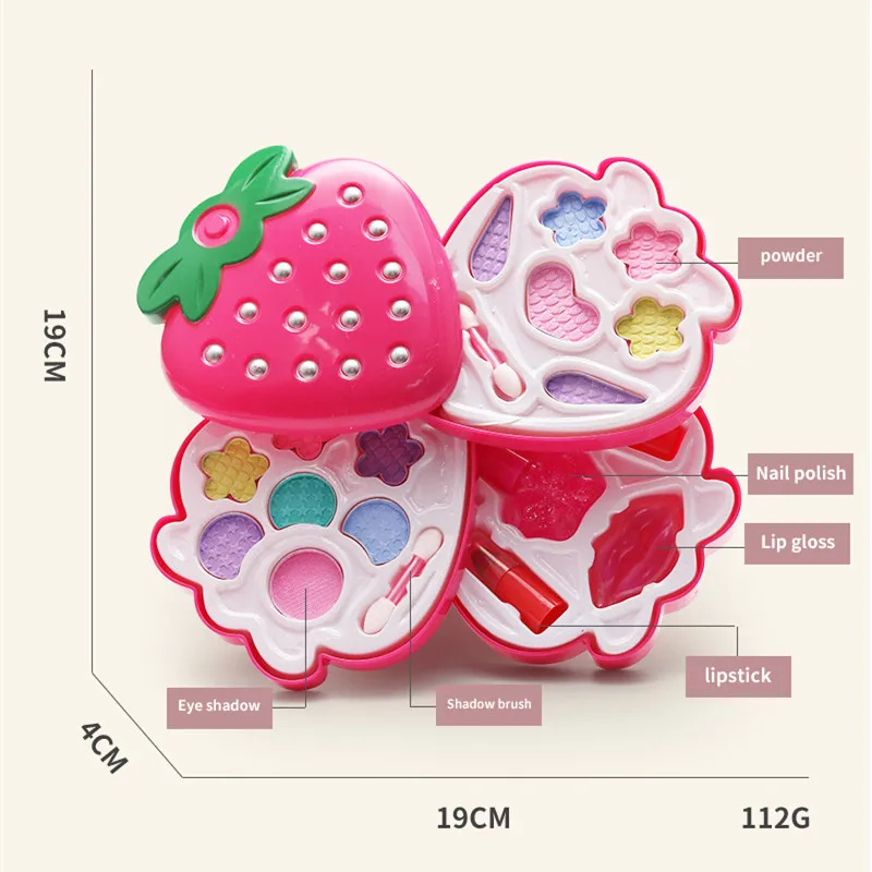 Детские игрушки для макияжа домик девочек трехслойная коробка с клубникой
