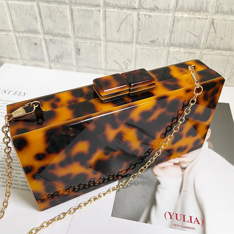 Сумка-мессенджер для девочек акриловая с леопардовым принтом | Багаж и сумки