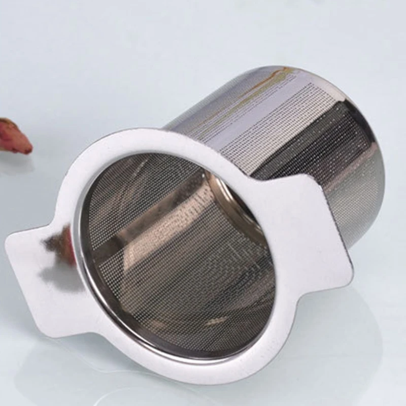 

Q9QF Mesh Tea Infuser with Double Handle Reusable Stainless Steel Tea Strainer Teapot
