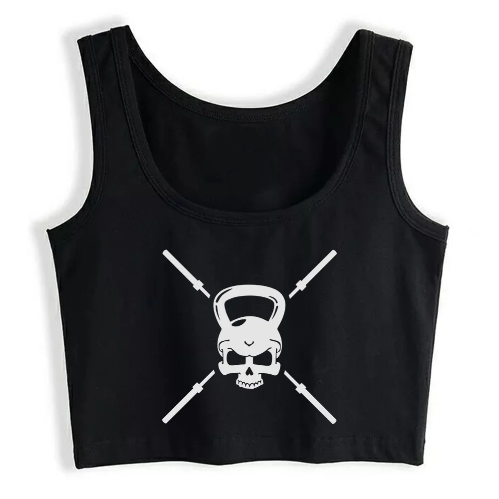

Crop Top Women Skull And Bars Gothic Harajuku Grunge Emo Tank Top Female Clothes