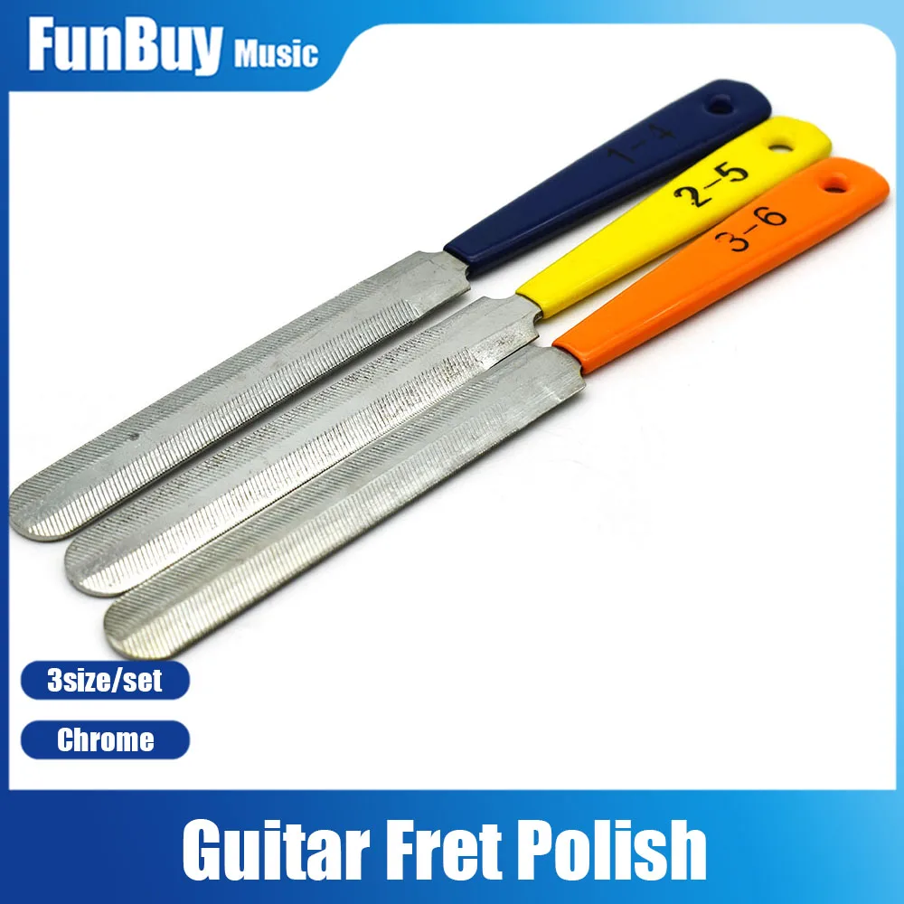 3pcs Professional Guitar Nut Files Fret Crowning Slot Filing Luthier Repair  Polish Tool Kit for Stringed Instrument Guitar Part