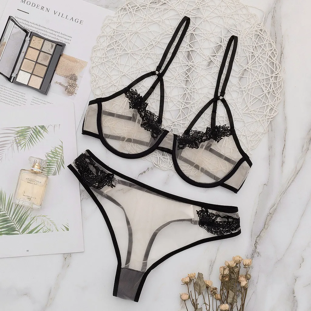 Для женщин комплект нижнего белья сексуальный бюстгальтер набор Одноцветный в