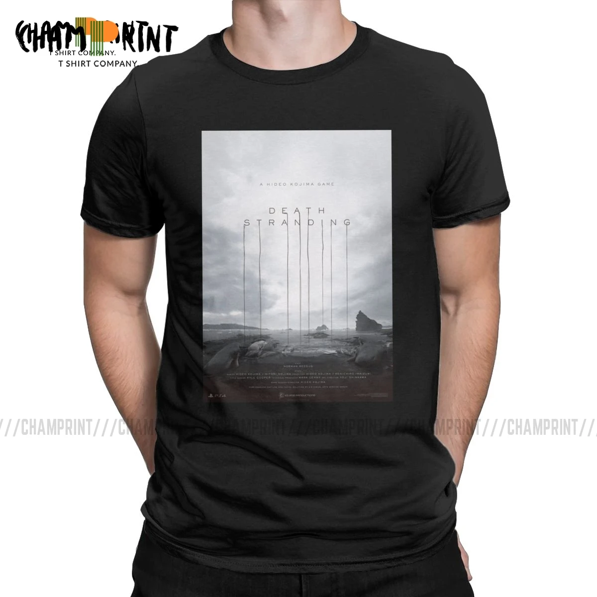Мужская футболка с постером смерти Кодзима Уникальные футболки коротким рукавом