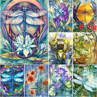 new 5d diy diamond painting animal cross stitch dragonfly diamond embroidery full square round drill home decor manual art gift