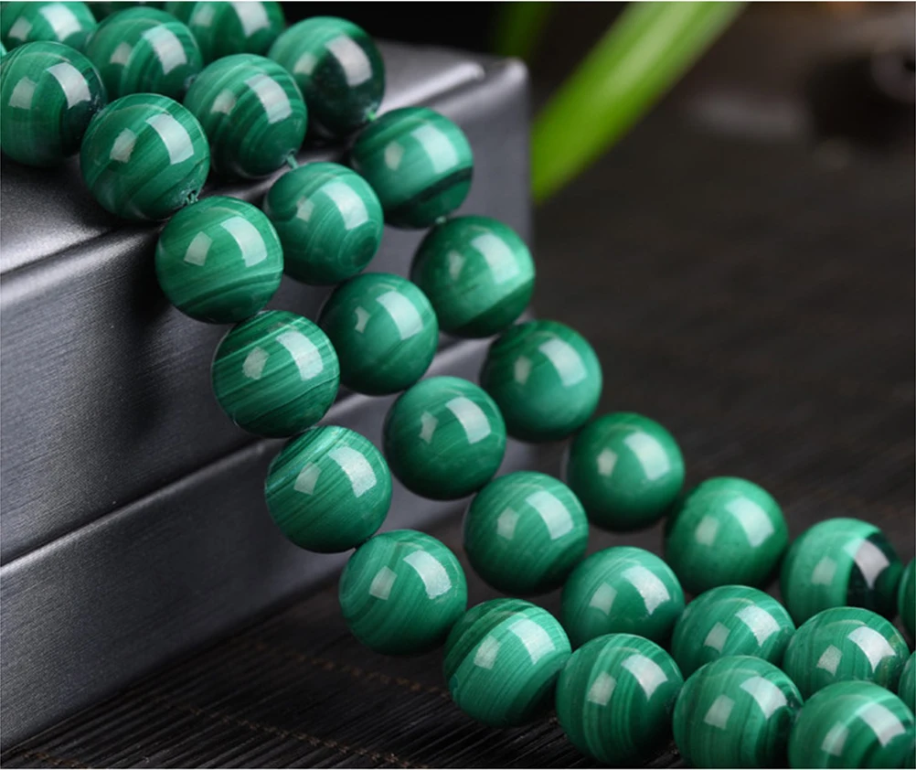 Натуральный Малахит 4 12 мм круглые бусины из драгоценного камня для изготовления