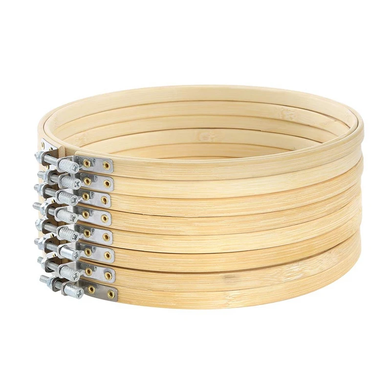 Лидер продаж 7 дюймов Вышивка Обручи деревянный круглый регулируемый бамбуковый