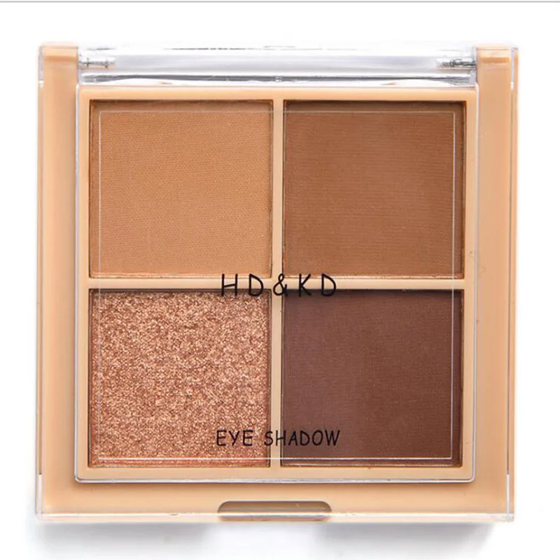 1 шт мини Четыре Цвета Палитра теней для век земляной цвет блесток тени макияж| |