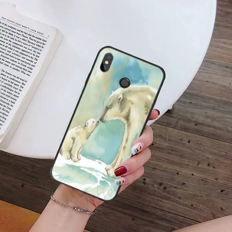 

Polar Bear cute love cartoon animal Phone Case For Xiaomi Redmi 7 9t 9se k20 mi8 max3 lite 9 note 8 9s 10 pro Shell Cover Funda