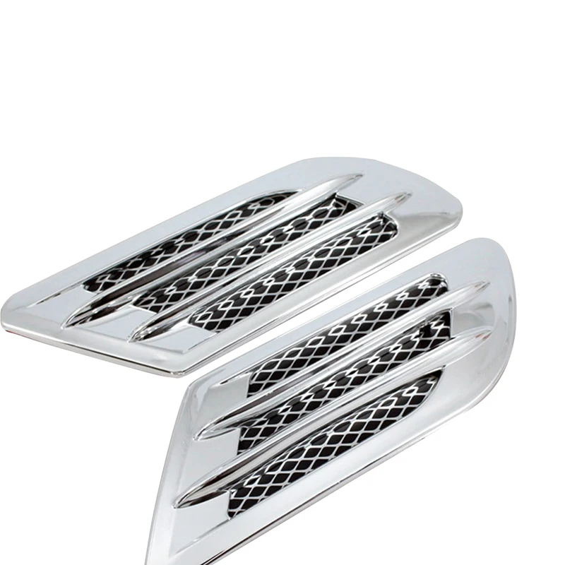 

YOLU 1 Pair Side Mesh Cover Universal Shark Gills Auto Sticker Hood Bonnet Car False Air Outlet Decoration Stickers