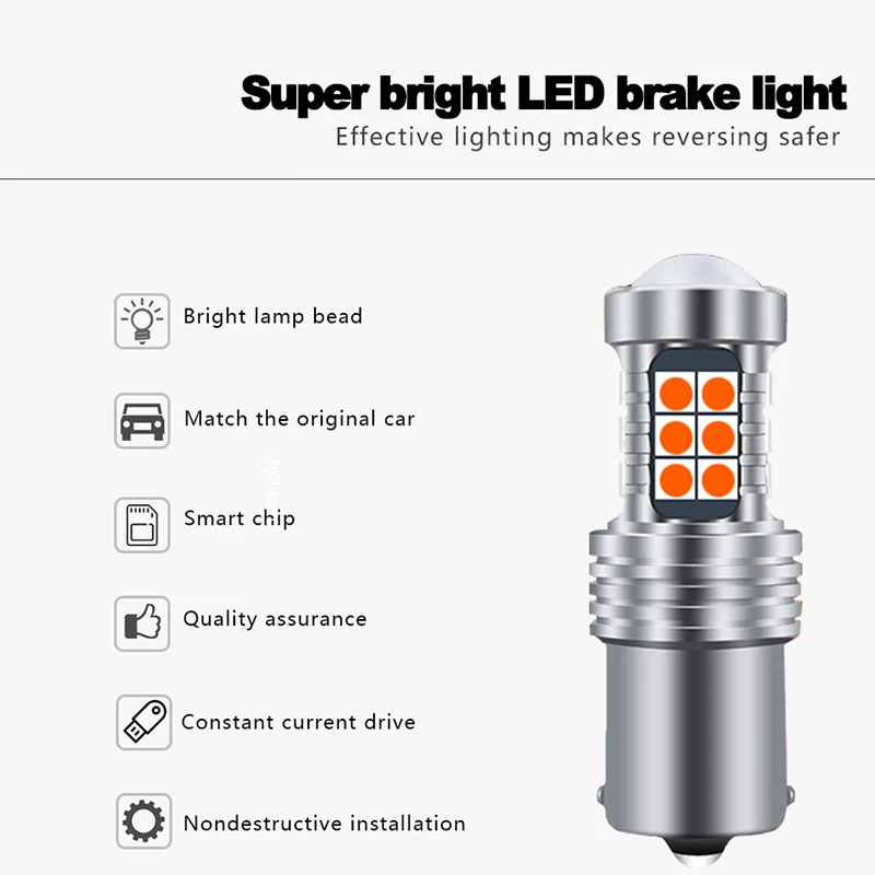 

2x Canbus T20 T15 7443 LL Car Led Brake Stop Light Orange Red White Bulb Rear Tail Outer Parking Turn Led CK For Chevrolet Cruze