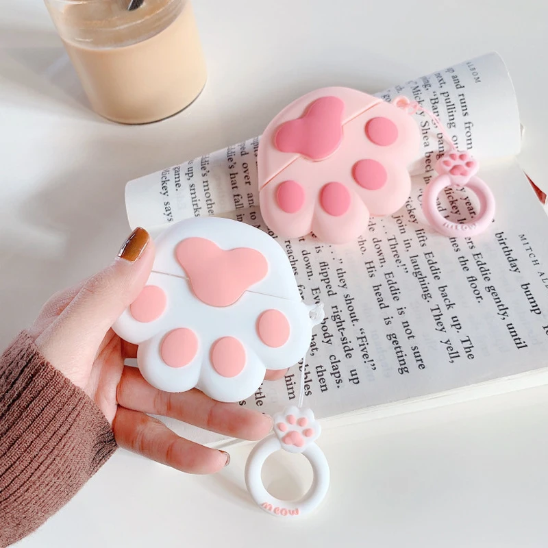 Чехол для беспроводных наушников Apple AirPods Pro силиконовый чехол с милым котом