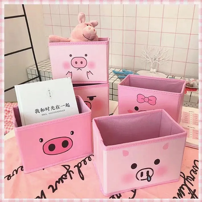Милая девочка сердце Розовая Свинья коробка для хранения игрушек студенческое