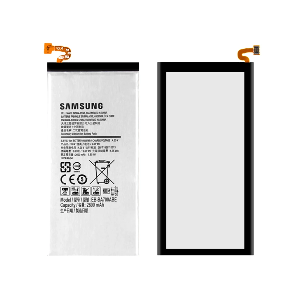 100% Оригинальный аккумулятор для Samsung Galaxy A7 2015 A700 EB BA700ABE A700FD A700K A700L A700S A700X 2600 мАч с
