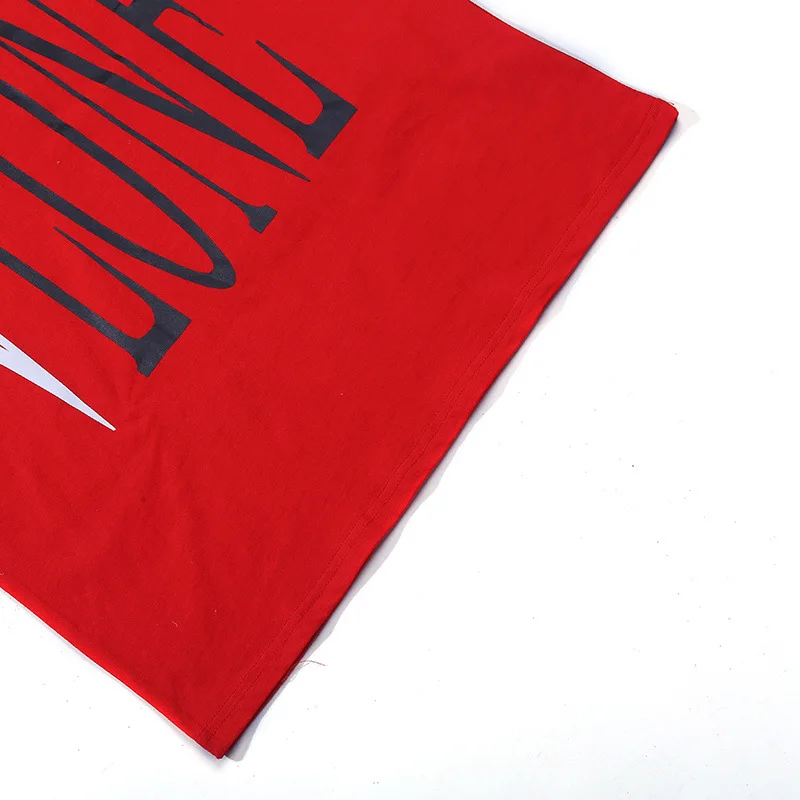 

VLONE men t shirt 100% cotton streetwear Women's T-shirt USA summer Short sleeve brand hip hop tshirt red one