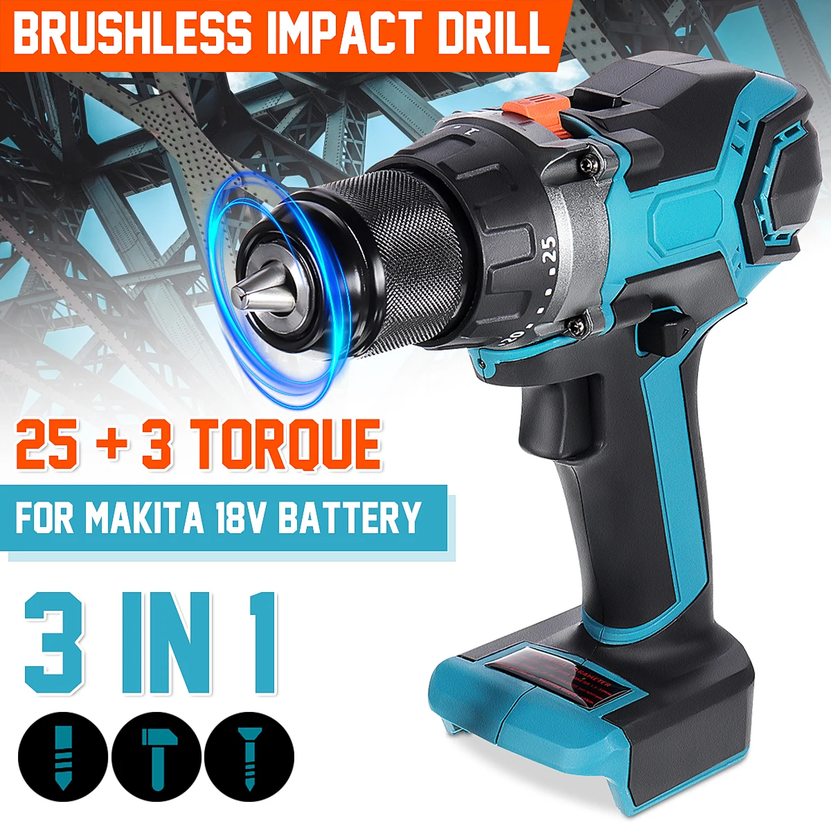 Дрель шуруповерт ударная аккумуляторная 18 в 21 450 нм|Электрические ключи| |