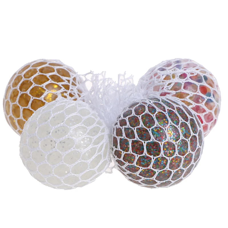 

Rainbow Novetly Squeeze Ball Mesh Squishy Balls Stress Relief Squeeze Grape Balls Relieve Pressure Balls Hand Fidget Toy