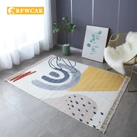 modern geometric abstract bedroom living room carpet home decoration sofa coffee table anti slip mat machine washable tatami mat