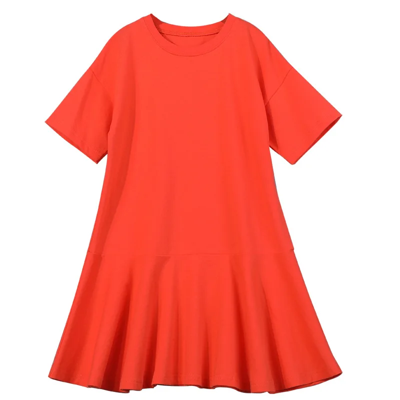 

2020 Summer Pure Cotton Girls Dresses New Arrival Children Casual Dresses for Baby Girls Brief Teen Girls Loose Dresses, #8576